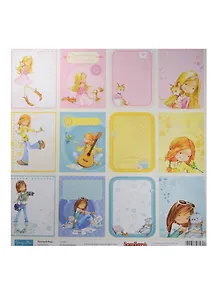 Бумага для скрапбукинга односторон. Подружки Карточки 1 (SCB220608207) (30,5х30,5см) (10шт.) (190