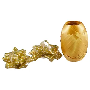 Набор для упаковки «Жёлтый металлик + горошек»