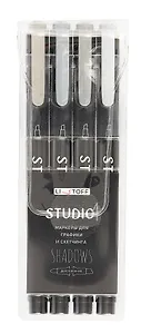 Маркеры для скетчинга 04цв "STUDIO. Shadows" двухсторонние, ПВХ-подвес, Listoff