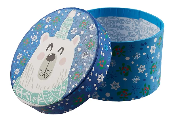 Коробка подарочная "Зимний мишка" 12*7,5см, Новый год, картон 2982030 — 4