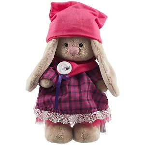 Мягкая игрушка Зайка Ми в платье со снудом и шапкой (25 см) (StS-327)
