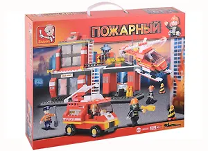 Развивающий конструктор Sluban Пожарный (371 деталь, 5 фигурок)