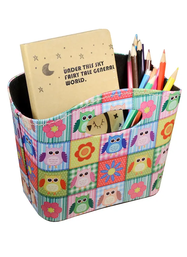 Корзинка для мелочей Цветные совы (яркие квадраты) (18х16) (12-09414-Owls-square) 2571376 — 3