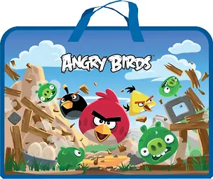 Папка для тетрадей А4 "ANGRY BIRDS" 1 отд., с ручками, пластик, синяя, Hatber 227885