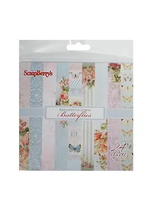 Набор бумаги для скрапбукинга 15*15см 190гр/м Бабочки, 24 листа