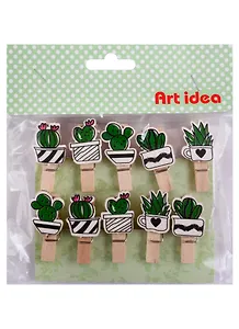 Набор прищепок Кактусы (10 шт.) (упаковка) (pr-003)