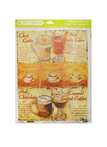 Рис. бумага для декупажа Cadence-Craft Premier Кофейня (CD05227) (А3) (25г/м) (упаковка)