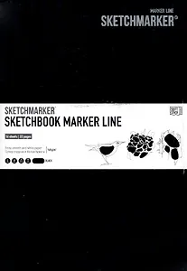 Скетчбук 17,6*25см 16л "SKETCHMARKER MARKER LINE", 160г/м2, мягк.обложка, цв.цв.черный