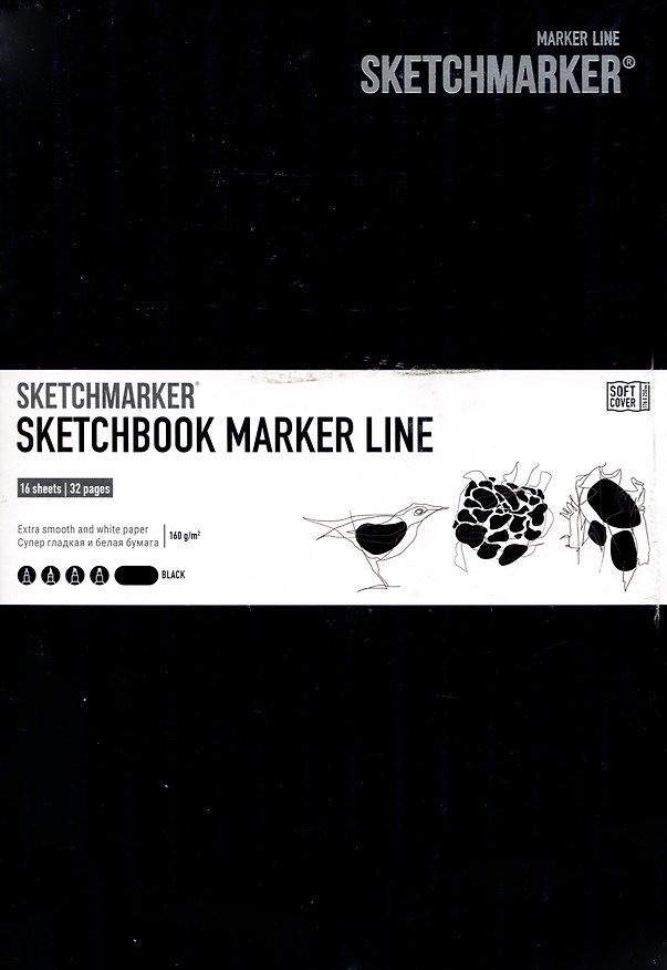 Скетчбук 17,6*25см 16л "SKETCHMARKER MARKER LINE", 160г/м2, мягк.обложка, цв.цв.черный 2932293 — 1