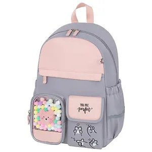 Рюкзак "Sweet paws" 1отд., 40*29*14см. серый, с термонашивками