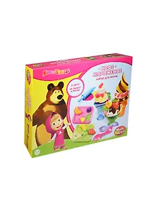 Набор Тесто д/лепки MultiArt Кафе мороженое (11730MM) (180645) (Маша и Медведь) (4цв.) (цв. в ассорт.) (3-8л.) (коробка) (в кор.12шт)