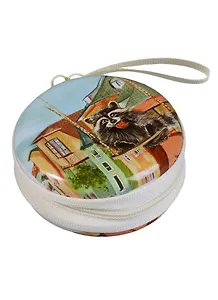 Монетница на молнии Енот на качелях (7см) (металл) (ПВХ бокс)