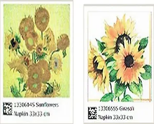 Наб. салф. для декупажа Подсолнухи Ван Гог/Букет подсолнухов (6145/6555) (2шт)