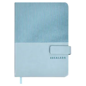 Ежедневник недат. А6+ 120л 126х174 "Гоутскин" голубой, иск.кожа, тв.переплёт, блинт.тиснение, магнит.клапан офсет, ляссе