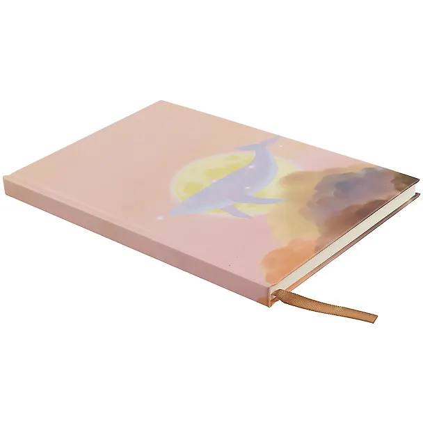 Книга для записей А5 100л кл. "Whale in the clouds" 7БЦ, мат.ламинация, ляссе, ассорти, инд.уп. 2882767 — 2