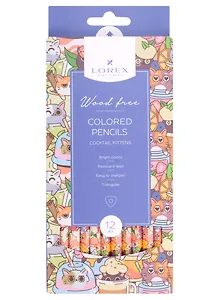 Карандаши цветные Lorex, Cocktail Kittens, 12 цветов