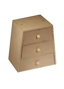 Набор для творчества Заготовка Комод трапеция с 3 ящиками МДФ, 14,5*11,3*5см