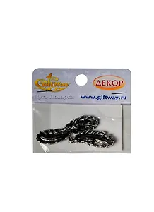 Фурнитура металл подвеска Бол. перо серебро (00009351) (4шт) (36х14х4мм) (11г) (упаковка)