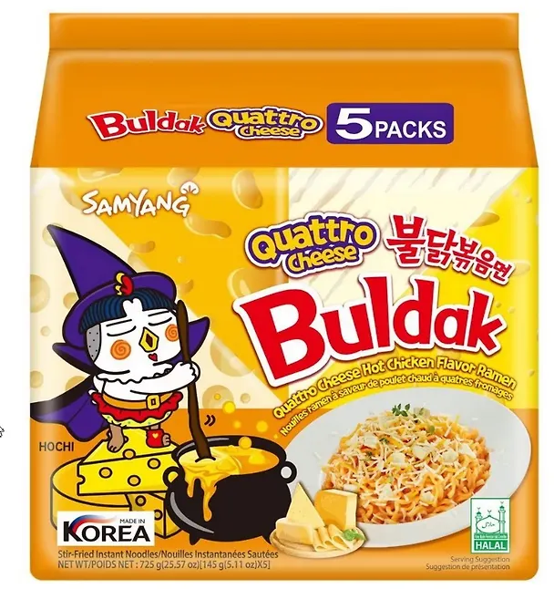 Лапша Samyang BULDAK со вкусом курицы в соусе четыре сыра Quattro Cheese, пачка, 145г 3092050 — 3