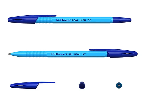 Шариковая ручка синяя 0,7 мм, R-301 Neon Stick, Erich Krause 2928628 — 2