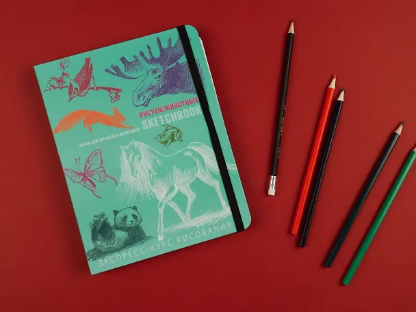 Книга SketchBook: Визуальный экспресс-курс по рисованию Животные (мята) (Эксмо) (Залина Сабанова) — 5