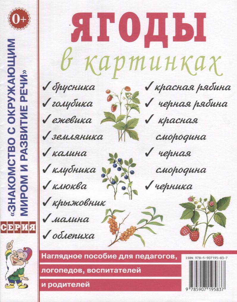 

Ягоды в картинках. Наглядное пособие для педагогов, логопедов, воспитателей и родителей