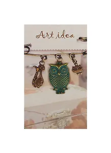 Кулон зелено-бронзовый Сова (QA-5632) (2,8см)