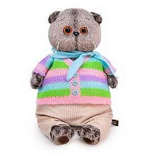 Мягкая игрушка Басик в полосатой кофте и штанах (19 см)