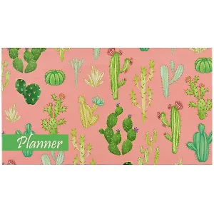 Карманный недатированный планинг «Кактусы на розовом», 64 листа