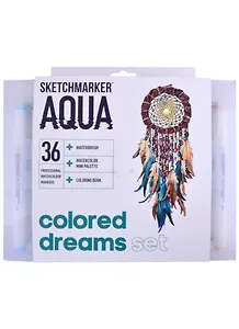 Маркеры акварельные 36цв Aqua Pro Colored Dreams , к/к, Sketchmarker
