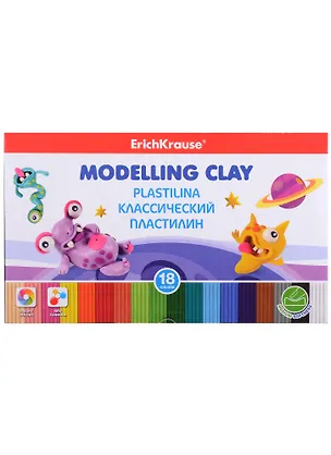 Пластилин 18цв 270гр "Monsters", к/к., стек, ErichKrause 2928504
