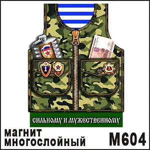 Магнит 23 февраля Жилетка в ассортименте