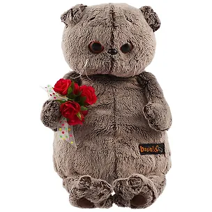 Мягкая игрушка Басик с букетом красных роз (30 см) (Ks30-080) 2632911