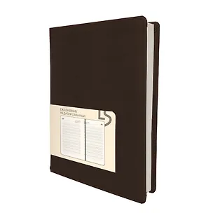 Ежедневник недат. А5 136л "MAPLE" коричневый, 7Б, иск.кожа, обл.поролон, тв.переплет, тонир.блок, скругл.углы, ляссе, инд.уп 3114914