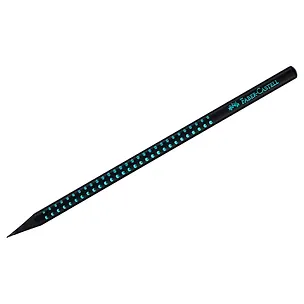Карандаш чернографитный, твердость грифеля B "Sparkle Black", трехгранный, заточенный, Faber-Castell 3154003