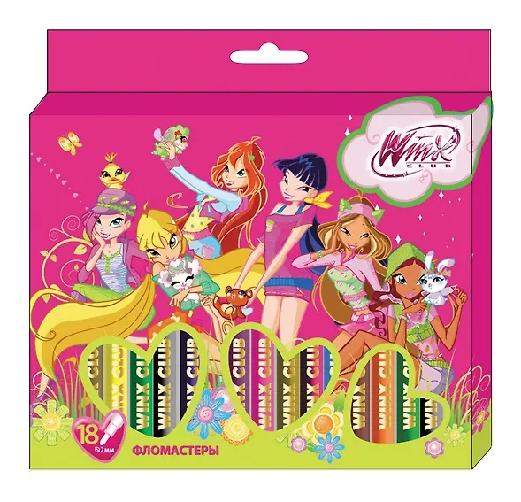 Фломастеры 18цв к/у, подвес, WINX 218192 — 2