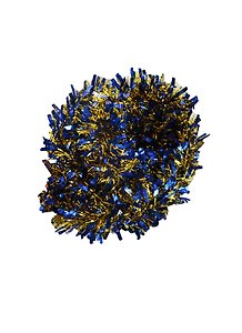 Новогодняя мишура золото+синий (9х200) (34889) (Феникс-Презент)