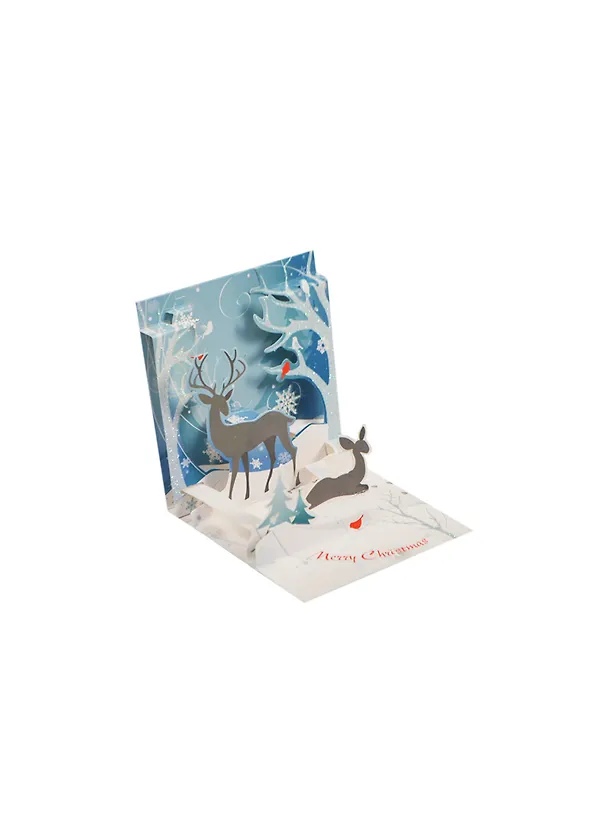 3D открытка Зимний олень (Winter Deer) (мини) (TR202) 2394815 — 1