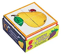 Умные кубики в поддончике. 4 штуки. Фрукты и ягоды