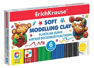 Пластилин 06цв 78гр восковой, стек, ErichKrause 2928546