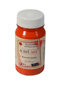 Краска акриловая "Акрил-Арт" красный средний,100мл,банка, Таир