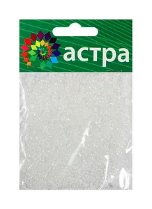 Набор д/творчества АСТРА Бисер 11/0 20гр 101 белый/прозр.глянцевый
