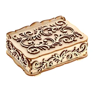 Шкатулка дерево белая с белыми резными элементами (10х14х5) (1038782)