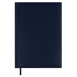 Ежедневник дат. 2026г. А5 176л "Наппа" синий, кожзам, тв.переплет, обл.поролон, блинт.тиснение, офсет, справ.мат-лы, ляссе, инд.уп