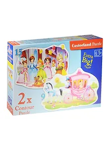 Пазлы 9+15 B-020034 Бал принцесс (Castorland) (3+) (коробка)