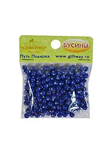 Бусины Мерцание синие (0010081) (180шт) (6мм) (20г/уп)