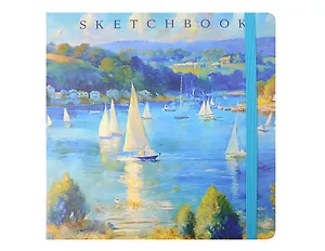 Скетчбук 200*200 80л "Парусная регата" 100г/м2, тв.обложка, мат.ламинация, резинка