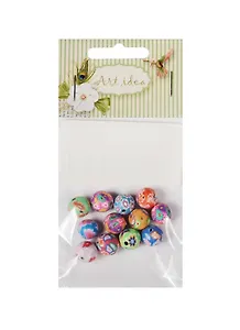 Набор бусин ручной работы (14-08656-1) (1 см) (12шт) (упаковка с хедером)