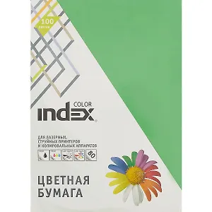 Бумага цветная «Index Color», изумрудно-зелёная, 100 листов, А4