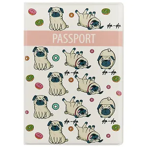 Обложка для паспорта Мопсы фр-фр (ПВХ бокс) (ОП2018-197)